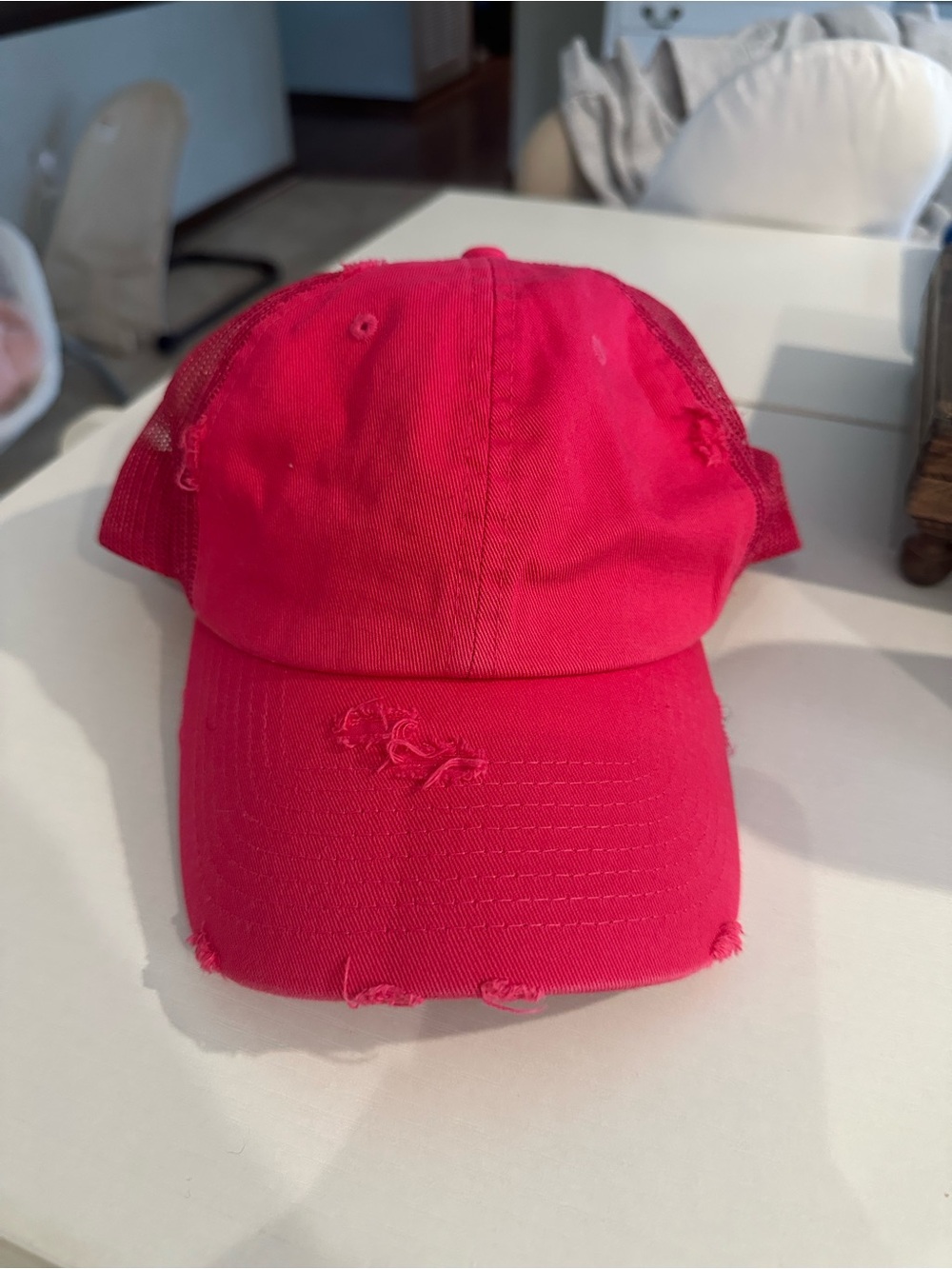 Women’s Distressed Pink Baseball Cap